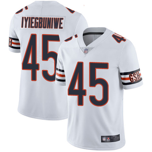 Chicago Bears Limited White Men Joel Iyiegbuniwe Road Jersey NFL Football #45 Vapor Untouchable->women nfl jersey->Women Jersey